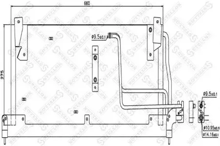 STELLOX 1045487SX Радиатор кондиционера до номера шасси R4147616 Opel Corsa all 93-00