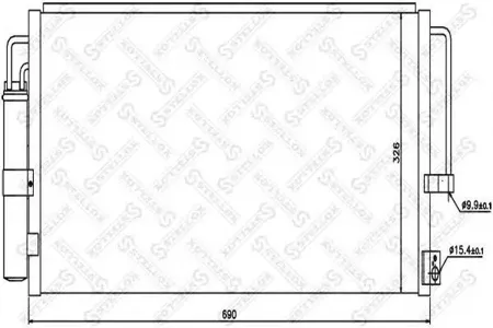 STELLOX 1045524SX Радиатор кондиционера с осушителем Subaru Impreza all 00>
