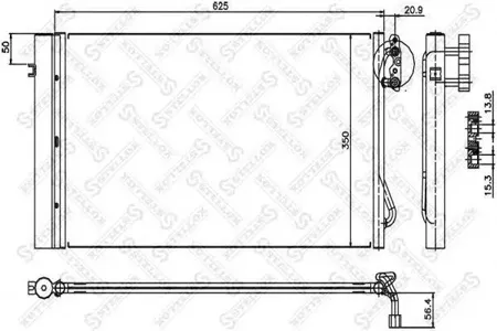 STELLOX 1045575SX Радиатор кондиционера BMW E87E81E90E91 1.8D-3.5D 05>