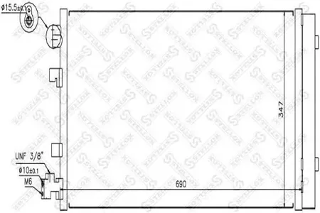 STELLOX 1045673SX Радиатор кондиционера Renault Megane III 1.6-2.0i1.5-2.0DCi 08>
