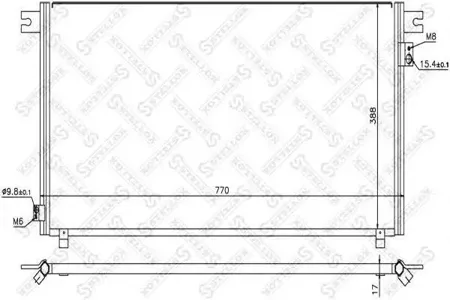STELLOX 1045679SX Радиатор кондиционера Nissan Patrol Y61 2.8TD 97>