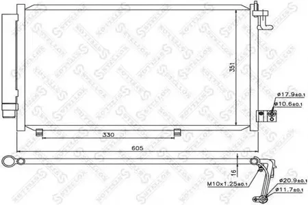 STELLOX 1045697SX Радиатор кондиционера Ford Fiesta 1.25-1.6i 16V1.4TDCi 08>