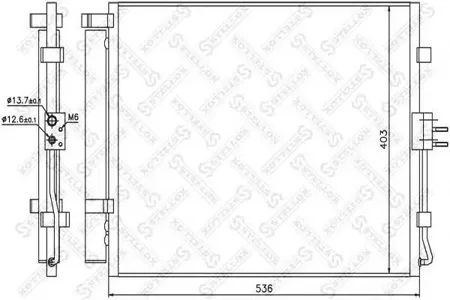 STELLOX 1045709SX Радиатор кондиционера Kia Soul all 08>