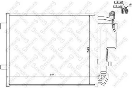 STELLOX 1045710SX Радиатор кондиционера с осушит. Mazda 3 1.6-2.0i 16V 08>