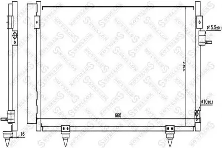 STELLOX 1045718SX Радиатор кондиционера Subaru Impreza Forester 2.0i 08>