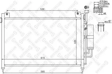 STELLOX 1045730SX Радиатор кондиционера Mazda 2 1.3i-1.5i 16V 07>