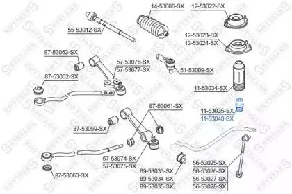 STELLOX 1153040SX Отбойник переднего амортизатора vin: 020708> Kia Rio 02>