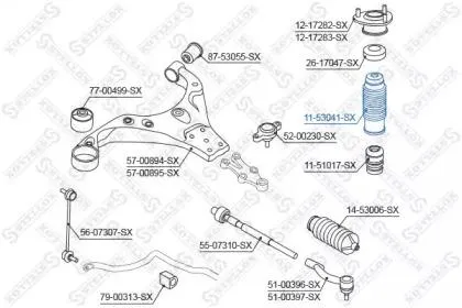 STELLOX 1153041SX Пыльник переднего амортизатора Kia Cerato 04>