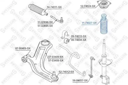 STELLOX 1174027SX Отбойник-пыльник переднего амортизатора Nissan Micra K12E 03>