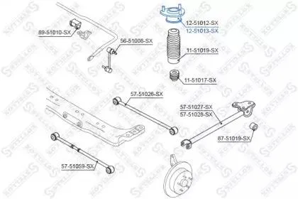 STELLOX 1251013SX Опора амортизатора заднего правого Hyundai Elantra Lantra all 00>