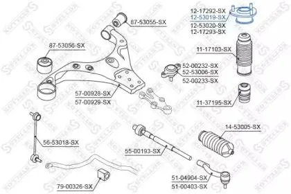 STELLOX 1253019SX Опора амортизатора заднего левого Kia Sportage aII 04>