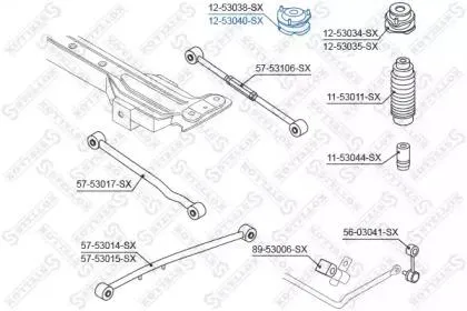 STELLOX 1253040SX Опора амортизатора Kia SPECTRASHUMA II 01-04 зад.лев.