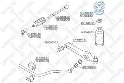 STELLOX 1273019SX Опора амортизатора переднего VIN: <577030 Daewoo Matiz 98>