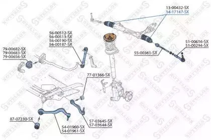 STELLOX 1417147SX Пыльник рулевой рейки BMW E60E65X5 2.0i-6.0i3.0D4.5D 01>
