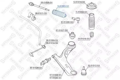 STELLOX 1451003SX Пыльник рулевой рейки