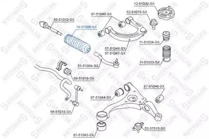 STELLOX 1451006SX пыльник рейки рулевой Hyundai Sonata 2.4 04>