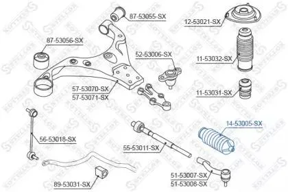 STELLOX 1453005SX Пыльник рейки рулевой Kia Sportage 04>