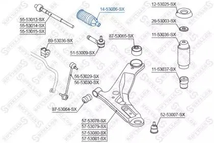 STELLOX 1453006SX Пыльник рулевой рейки 14-53006-sx Kia Rio iii 11>