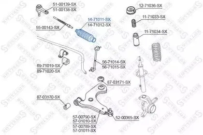 STELLOX 1471011SX Пыльник рулевой рейки без гу Mazda 121 zq 96>, Ford Fiesta all 83>