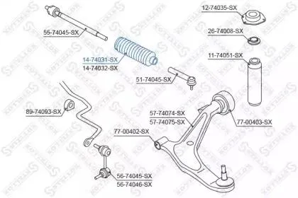 STELLOX 1474031SX Пыльник рулевой рейки 1474031 30 2.02.2 01