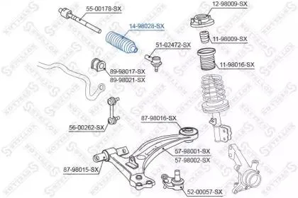 STELLOX 1498028SX Пыльник, рулевое управление