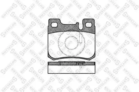 STELLOX 168020BSX Колодки торм.задние с антискрип. пластинами Mercedes W201W202W124 1.8-2.5TD 82-00