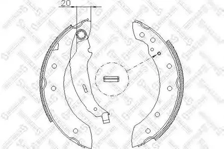 STELLOX 210101SX Колодки торм.барабанные =4199.01=572SBS Renault Laguna 1.6i-1.9TD 97-01 Logan 1.4-1.6 04>
