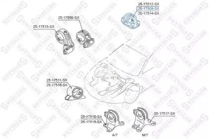STELLOX 2517509SX Подушка двигателя задняя Mitsubishi galant ea 1996-2003