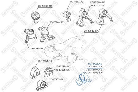STELLOX 2517549SX Подушка двигателя левая