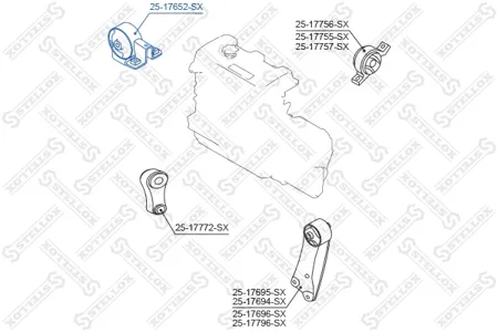 STELLOX 2517652SX Подушка двигателя правая Nissan Cube Z10 1998-2002 Micra K11