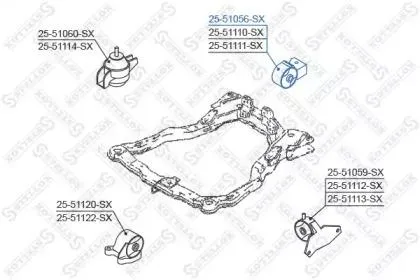 STELLOX 2551056SX Подушка двигателя  Hyundai ELANTRA XD 00-LANTRA зад.