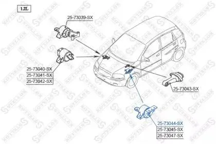 STELLOX 2573044SX подушка ДВС левая МКПП Daewoo Aveo 1.2 SOHC1.4 DOHC 02>