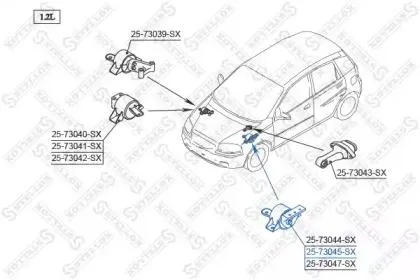 STELLOX 2573045SX Подушка двигателя левая МКПП Daewoo Aveo 1.4 SOHC MPI 02>