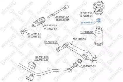 STELLOX 2673005SX Опорный подшипник переднего амортизатора Chevrolet Spark Daewoo Matiz