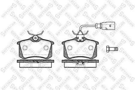 STELLOX 274051BSX Колодки торм.задние с антискрип. пл. VW Sharan 1.82.01.9TDi, Ford Galaxy 1.9TDi 00>