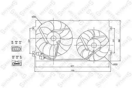 STELLOX 2999007SX Вентилятор охлаждения D=290 mm Audi A3A4, VW Golf 4 Bora 96>