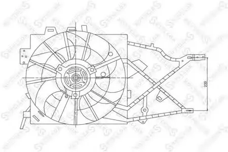STELLOX 2999304SX Вентилятор охлаждения с кронштейном Opel Vectra 1.6-2.5 95-03