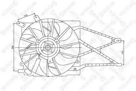 STELLOX 2999321SX Вентилятор охлаждения Opel Astra Zafira 1.6-2.2 98-05