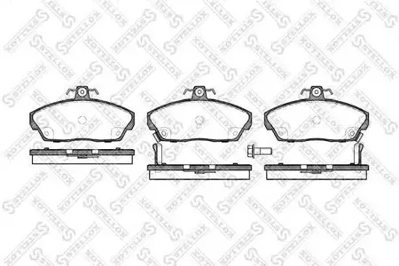 STELLOX 348002BSX Колодки торм.передние с антискр. пл. Honda Civic 1.4-2.0 &16V 95-01, Rover 200400 90-00