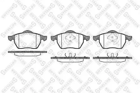 STELLOX 401020BSX Колодки торм.передние с антискр. пл. Audi A3 1.8T, VW Golf III-IV Passat 1.8T-2.9 96>