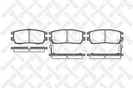 STELLOX 416002BSX Колодки торм.задние с антискр. пл. Mitsubishi Pajero 2.4-2.8TD 90-94Space Gear 95>