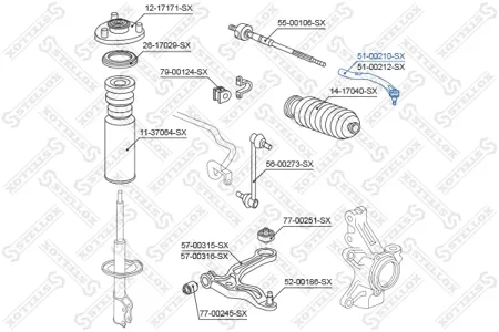 STELLOX 5100210SX Наконечник рулевой тяги , левый