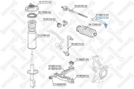 STELLOX 5100212SX Наконечник рулевой тяги , правый
