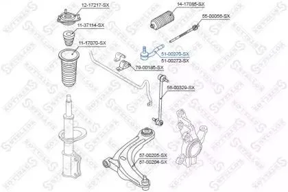 STELLOX 5100270SX Наконечник рулевой левый Mazda 2 1.3-1.5 07>