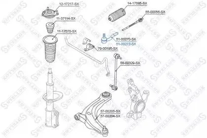 STELLOX 5100272SX Наконечник рулевой правый Mazda 2 1.3-1.5 07>