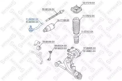 STELLOX 5100285SX Наконечник рулевой тяги Mazda CX7 07- лев.
