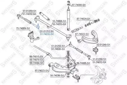 STELLOX 5174035SX Наконечник рулевой внутренний Nissan King Cab D21 85-98