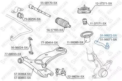STELLOX 5198072SX Наконечник рулевой левый Toyota Corolla Verso CDE120 01>