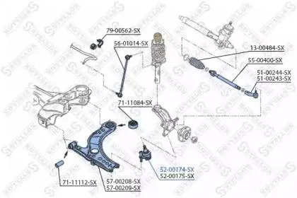 STELLOX 5200174SX Опора шаровая нижняя левая к-кт VW Polo 1.2-1.61.4-1.9TDi 01>