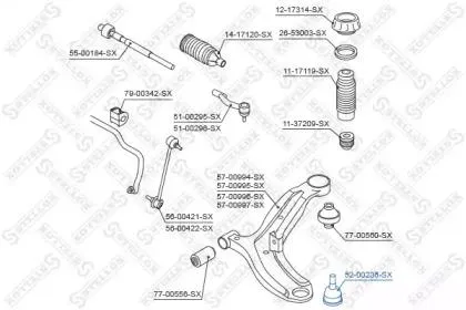 STELLOX 5200236SX Опора шаровая нижняя Kia Soul 08>